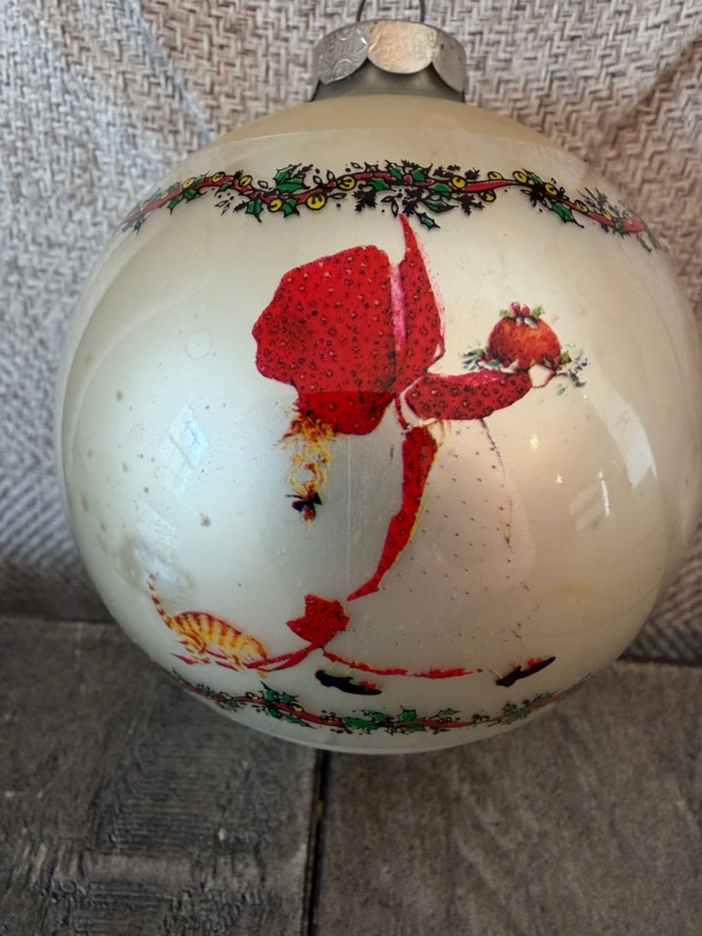 Vintage Red Holly Hobbie Ornament